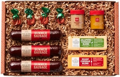 Hickory Farms Savory & Sweet Farmhouse Meat and Cheese Gift Basket (Small) - Box Set | Charcuterie Board Food | Summer Sausage | Father's Day | Mother's Day | Easter | Christmas | Holiday | Housewarming | Gourmet | Sympathy | Care Package by HickoryFarms