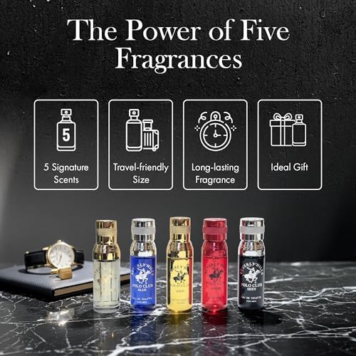 Beverly Hills Polo Club 5 Piece Mini Gift Set Exclusive for Men, EDT Eau De Toilette 5 Mini 0.5oz Bottles - Image 2