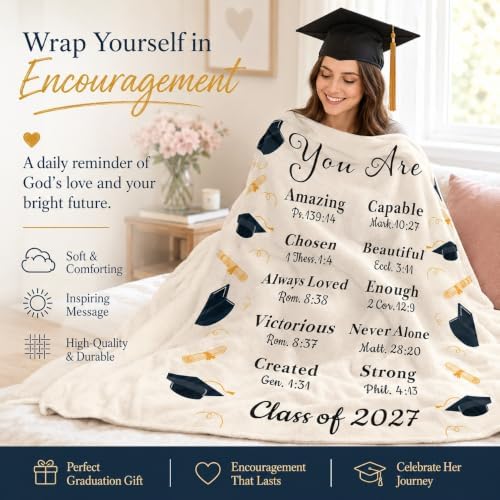 2027 Graduation Gift for Her Him Senior Night 2027 Graduation Throw Blanket - Image 2