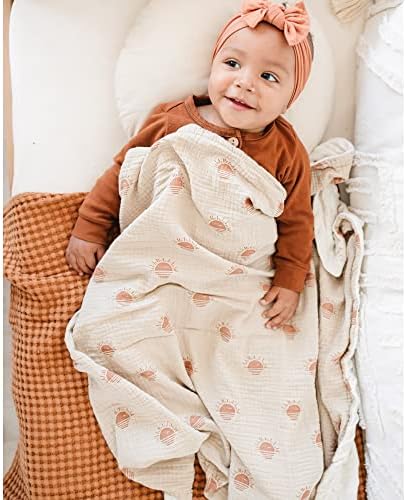 Konssy Soft Muslin Baby Blanket for Unisex Boys & Girls, 30 x 40 Inch - Image 4