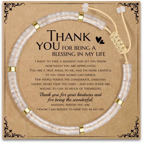 AGOT Thank You Gifts for Women: Teacher Appreciation Office Gifts for Coworkers Employee Boss Lady Manager Colleague Natural Stone Bracelet by AGOT