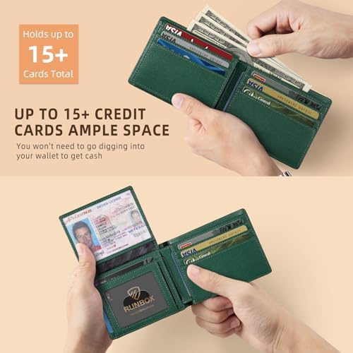 RUNBOX Wallet for Men -Slim Rfid Leather Mens Bifold Novelty Wallets 2 ID Window With Gift Box Men's Accessories - Image 5