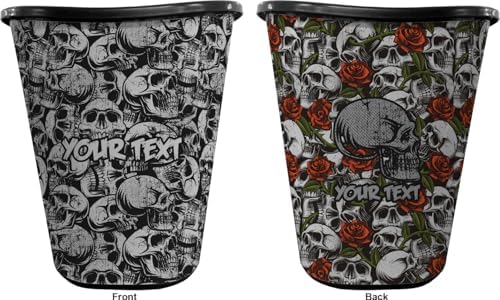 YouCustomizeIt Personalized Skulls Waste Basket - Double Sided (Black) - Image 2