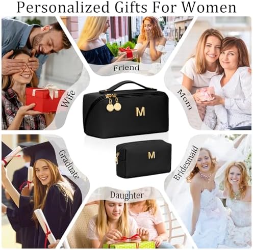Initial Makeup Bag Personalized Gift for Women Teen Girls - Image 2