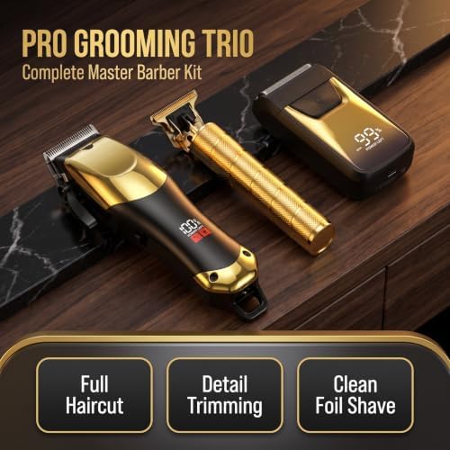 Hair Clippers for Men, Hair Clipper Trimmer with LED Display, Cordless Hair Clipper Shaver Double Blade Head Beard Trimmer, Hair Cutting Set, Holiday Gift - Image 2