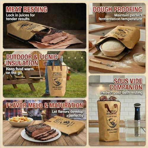 BBQ Blanket for Resting Meat, Large Meat Resting Bag, Cool BBQ Gift for Men - Image 3