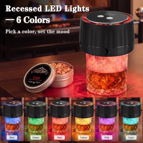 Electric Whiskey Smoker Kit with 6 Wood Chips - Whisky Gifts for Men - Image 6