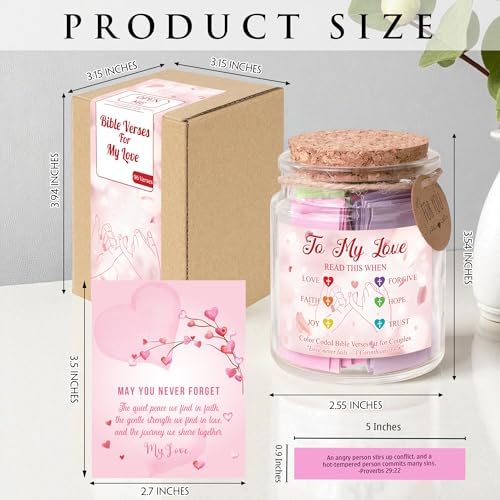 Faith Love Bible Verse Jar - Christian Mothers Day Gifts for Wife Girlfriend, Christian Gifts for Women Men, Scripture Cards for Bible Study Anniversary Valentine Birthday Couples Gift for Her Him - Image 2