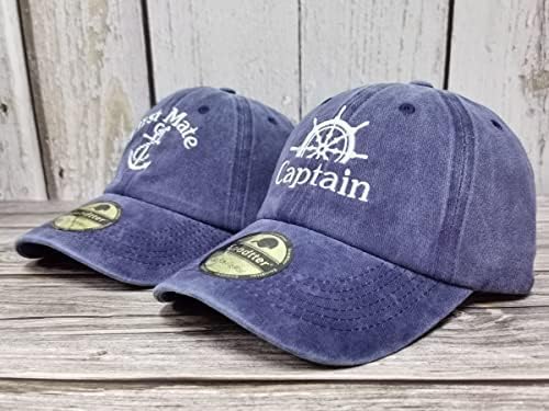 Embroidered Captain & First Mate Baseball Caps Set for Men Women - Image 2