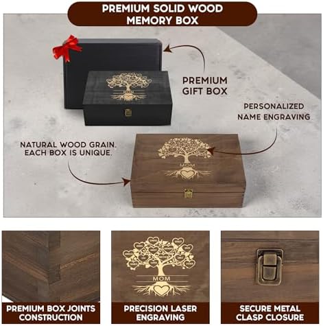 Gift for Mom or Grandma, Personalized Family Tree Memory Box - Mother's Day - Image 5