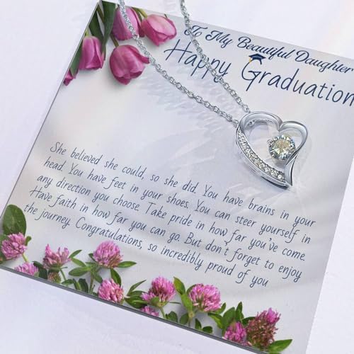 VIRAGIL 2023 Graduation Gifts for Her, Class of 2024 Love Knot Sterling Silver Pendant Necklace Senior College Graduation Jewelry Gifts for Girl Daughter - Image 4
