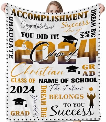 Customize Blanket Photo Blankets Customize Picture Blanket Personalized Graduation 2024 Blanket Best Friend Blanket Customized Blankets with Photos Personalized Blanket 30x40inch by Unknown