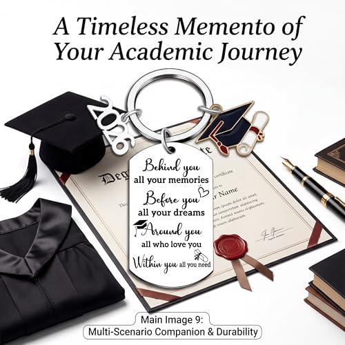 2026 Keychain - Personalized Stainless Steel Graduation Gift for Graduates with Charm of 2026- Graduation Commemorative Souvenir (1) - Image 6