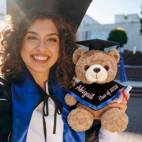 Personalized Graduation Teddy Bear Gifts 2026 – Custom 10 Inch Stuffed Animal with Cap Gown Diploma for Her Him College High School Kindergarten - Image 2