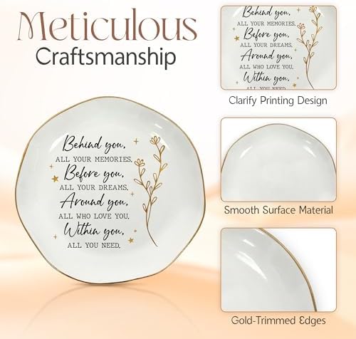 OASSIE Graduation Gifts for Women Her - 4"x4" Ceramic Jewelry Dish Tray - Image 4