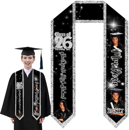 Custom Graduation Stole for Class of 2026 Personalized Unisex Graduation Sash Unique Gifts for Him Her by Custom