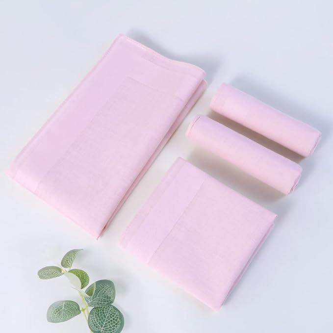 HOULIFE Men's Cotton Handkerchiefs, Solid Color 60S Soft Cotton Hankies for Men Women 6/12PCS 15.7"×15.7"