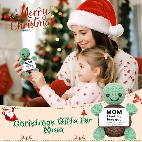 Mini Funny Turtle Mom Birthday Gifts from Daughter Son, Gifts for Christmas New Bonus Step Mom Mama Mother in Law, I Love You Small Cute Stuff Things, Handmade Turtle for Stocking Stuffer Mothers Day - Image 6