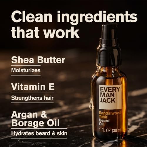 Every Man Jack Hydrating Beard Oil for Men, Vanilla Cedar, 1oz (2pk) - Image 6