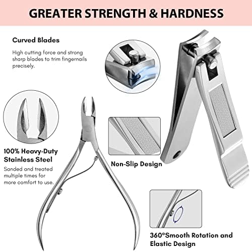FAMILIFE Stainless Steel Manicure Set 11-in-1 Professional Nail Clipper Kit - Image 5