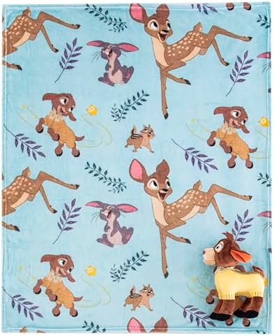 NORTHWEST Disney Wish Character Hugger Pillow & Silk Touch Throw Blanket Set, 40" x 50", Friend Frolic by Northwest