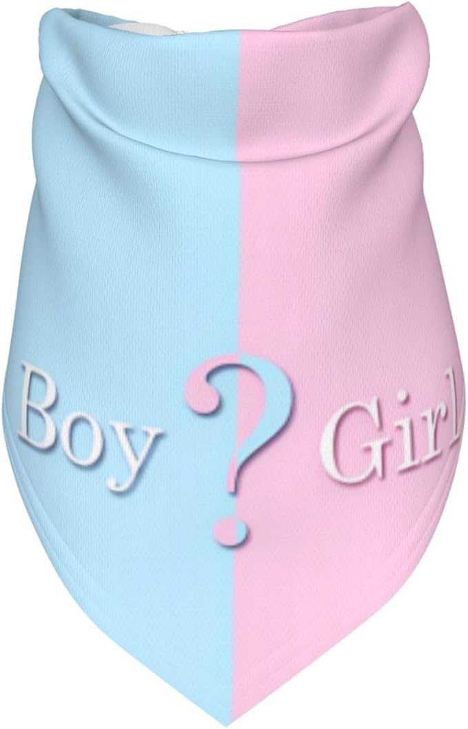He Or She What Will It Be? Gender Reveal/Baby Announcement Dog Bandana,Pet Neckerchief for Pets Daily Wear Photo Prop Party Supplies (Blue)