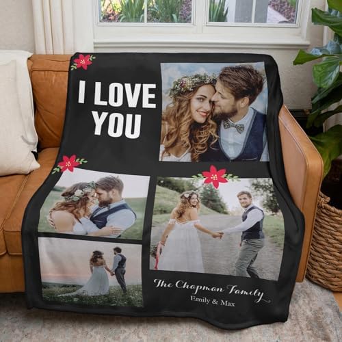 inkArts Custom Blankets with Photos, Personalized Photo Blankets Using My Own Photos, Customized Blanket with Pictures, Personalized Gifts for Women Men Baby Child - Image 3