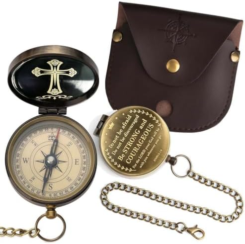 Compass - Luxury Unique Bible Verse/Graduation Gifts/Gifts for Veterans Day, College, High School, Cool Birthday Gift Idea for Son, Boys, Motivational Greeting Card Included by Unknown