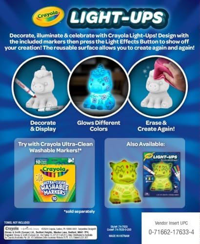Crayola Light Ups - Unicorn, Reusable Holiday Craft, Glow In The Dark, Unicorn Gift for Kids, Decoration Craft, Toys & Gifts for Kids - Image 7