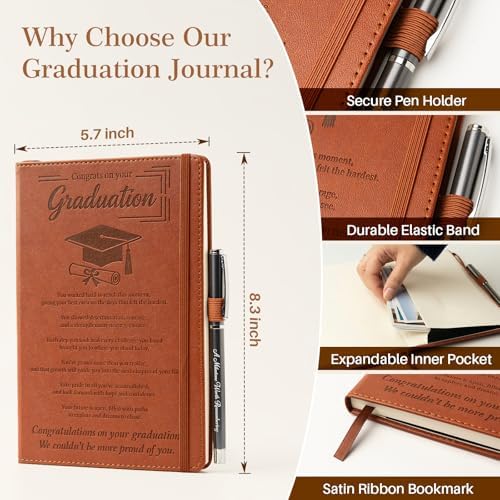 Congratulations Graduation Gifts - Leather Journal & Pen Set, A5 Notebook for Masters PhD Defense, Nurse Graduation Gift, Police Firefighter Academy Graduation, Theological Seminary - Image 6
