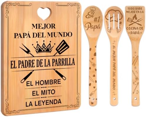 Spanish Dad Cutting Board Set Regalos para Papá en Español by Apjielop-GiftsMaster