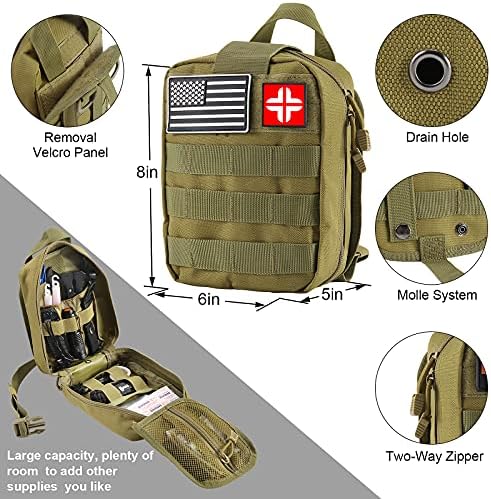 LUXMOM Emergency Survival Kit and First Aid Kit, 142Pcs Professional Survival Gear and Supplies Equipment with Molle Pouch, Gift for Christmas Men Dad Husband Camping Hiking Hunting Outdoor Adventure - Image 6