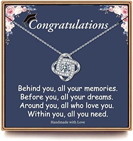 2026 Graduation Gifts for Her - Class of 2026 White Gold Plated Graduation Necklace, College School Graduation Necklace Gifts for Her Women by PAERAPAK