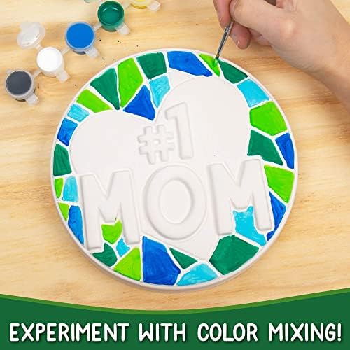 Creative Roots Paint Your Own #1 MOM Stepping Stone, Craft Kits for Kids, Ceramics to Paint, Ages 6+ - Image 6