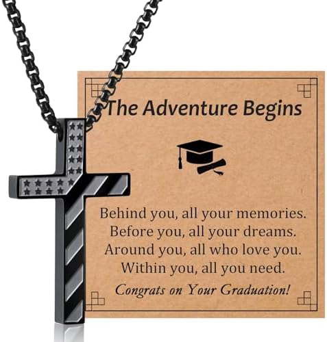 5th,6th,8th Graduation Gifts for Boys Class of 2026 Cross Necklace Middle High School College Phd Grad Graduate Gift Ideas by EPVIDO