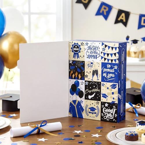 Glenmal Graduation Countdown Calendar Gift Box 12 Days 2026 Graduation Gift Box with Filling Raffia Large Inner Boxes Fill It Yourself Empty Boxes for Graduates Her Him High School College(Blue) - Image 4