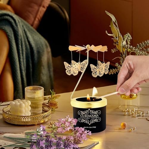 Curimama Lavender Rotating Butterfly Scented Candle Gift for Women - Image 2