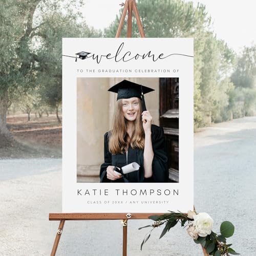 Personalized Graduation Party Welcome Sign with Photo, Grad Sign, Graduation Decorations Party, Class of 2026 Welcome Poster, Senior Party Sign, Graduation Celebration Sign#04 by CENOVACY