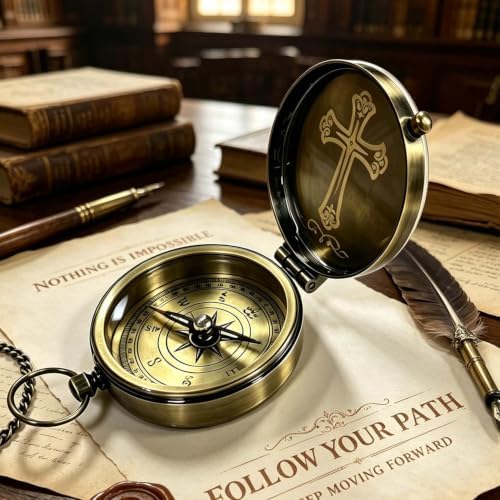 Compass - Luxury Unique Bible Verse/Graduation Gifts/Gifts for Veterans Day, College, High School, Cool Birthday Gift Idea for Son, Boys, Motivational Greeting Card Included - Image 7