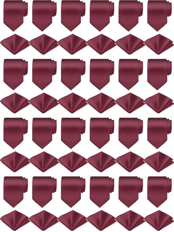 Zhanmai 48 Pcs Mens Ties and Pocket Square Set Satin by Zhanmai
