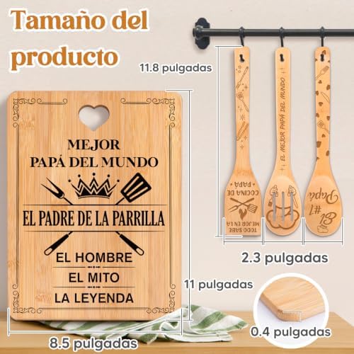 Spanish Dad Cutting Board Set Regalos para Papá en Español - Image 6