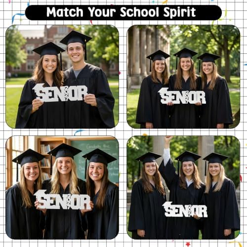 Senior 2027 Table Centerpiece Sign - Class of 2027 Graduation Table Decor - 15" Large Wooden Letter Sign for Party Decor, Photoshoot Props, High School & College Graduation Supplies (White) - Image 6