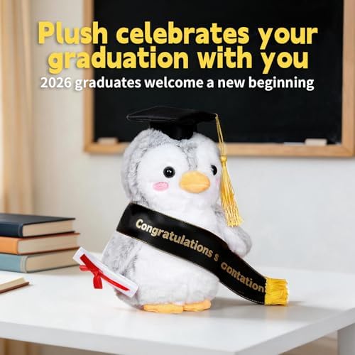 Graduation Decorations 2026 Penguin Plush，9.05 Inch Class of 2026 Graduation Plush Penguin Stuffed Animal,Cute Graduation Gifts for Kindergarten, High School, and College Graduates (Penguin) - Image 3