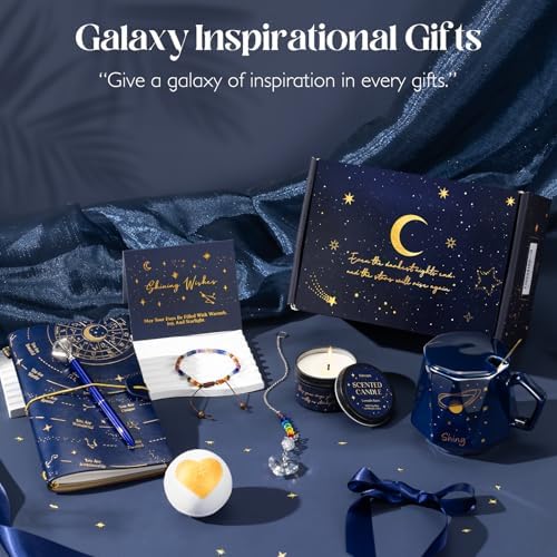 Good Luck Gifts, Encouragement New Beginnings Gift Baskets for Women w/Crystal Healing Bracelets, Galaxy Thinking of You, Farewell, Get Well, Graduation Gifts for Friend Her Friendship Coworker - Image 2