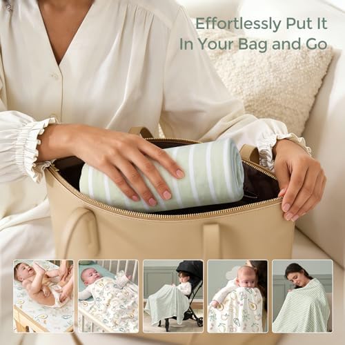 Momcozy Baby Towels, Soft Absorbent Bath Towel for Newborn&Toddler,Green - Image 7