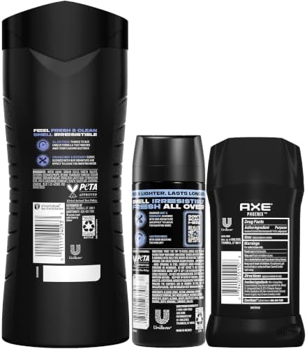 AXE Phoenix Men’s Body Care Set – Body Wash, Antiperspirant Stick, Deodorant Body Spray, 48H Sweat & Odor Protection, Gifts for Men - Image 2