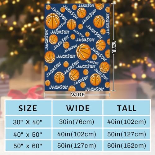 Personalized Baby Blankets for Girls Boys, Custom Baby Blanket with Name Swaddle Toddler Fleece Blanket Personalized Gift Basketball Text - Image 3
