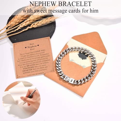 EFVISD Cuban Link Chain Bracelet Gifts for Boys Men Stocking Stuffers - Image 3
