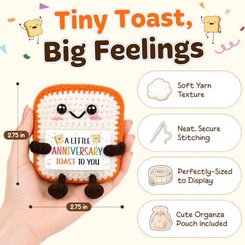 OASSIE Anniversary Wedding Gifts for Women Men - Positive Crochet Toast - Image 4