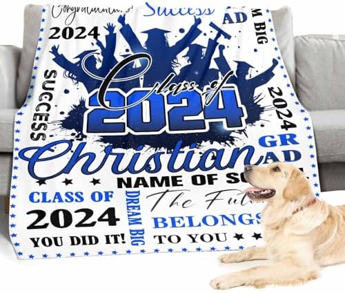 Personalized Senior Class of 2024 Blankets with Photo and Name Customized Gifts for Men Graduation Gift Card Box Senior Graduation Gifts Personalized Blanket with Photo 50x60inch - Image 4